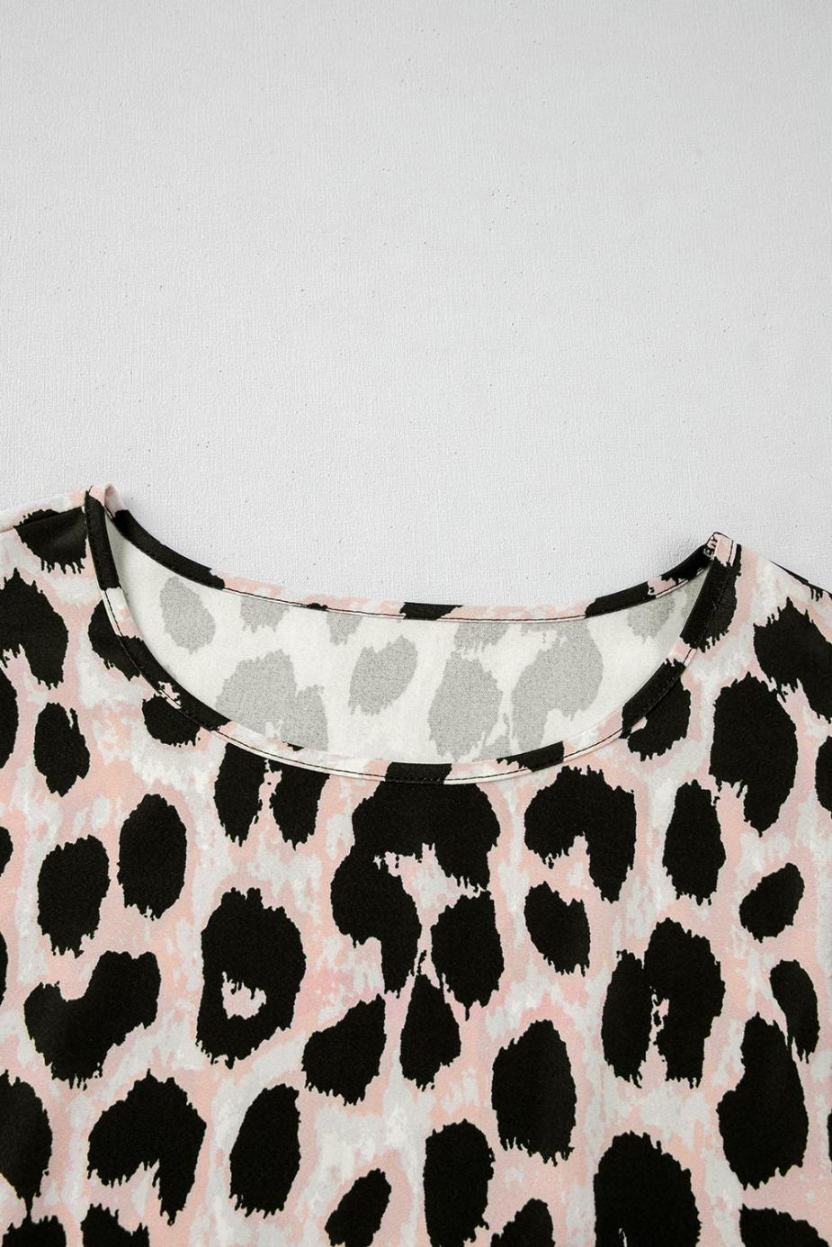 Blouses | Khaki Leopard Print Layered Ruffle Sleeve Blouse - Women