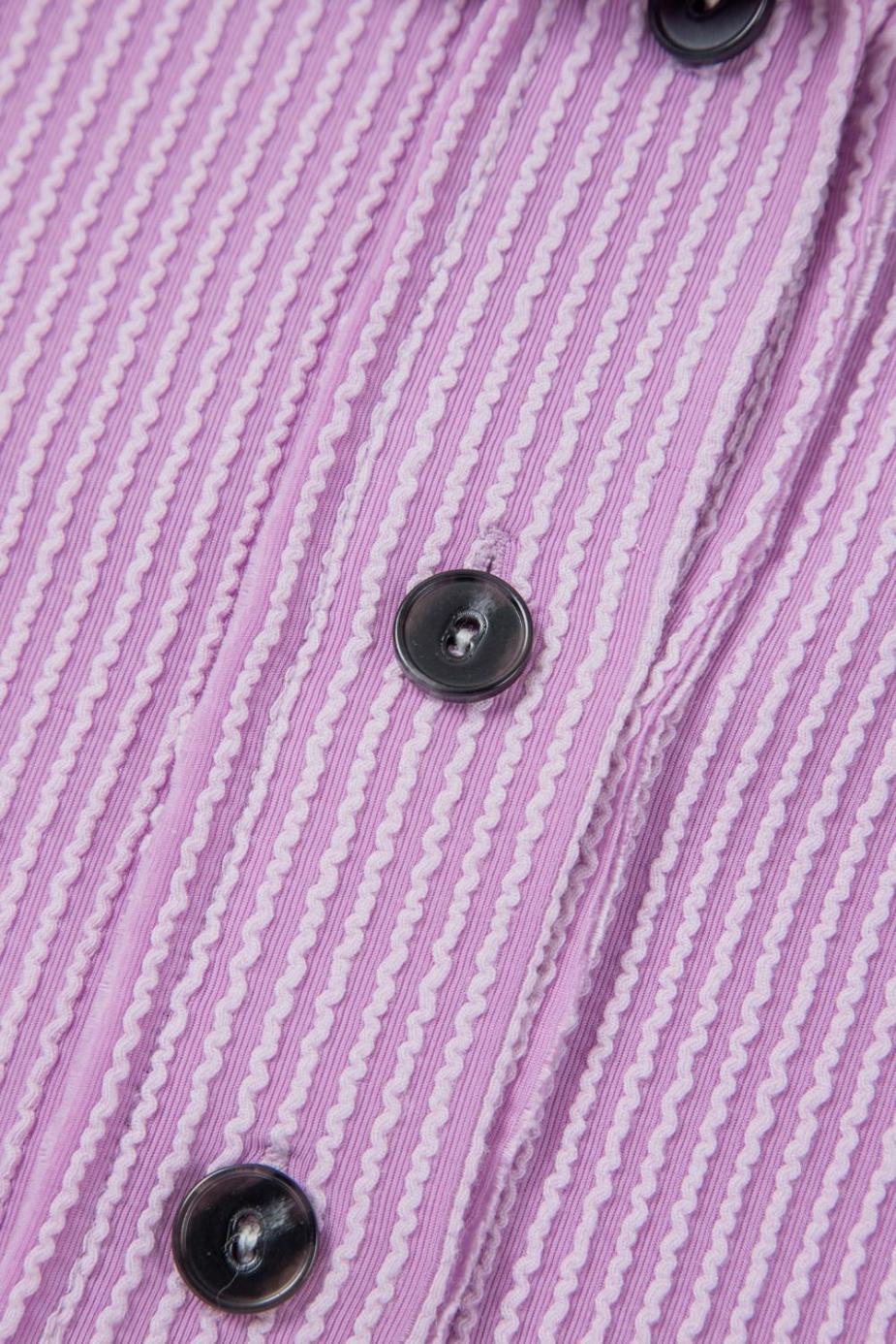 Blouses | Orchid Bouquet Corded Flap Pocket Collared Buttoned Blouse - Women