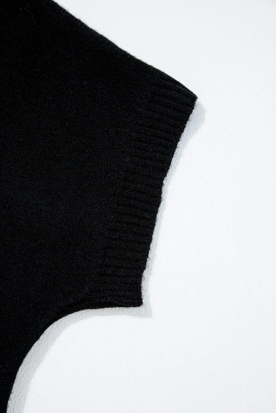 Knit Tops | Black Bow Pattern Short Sleeve Knit Top - Women