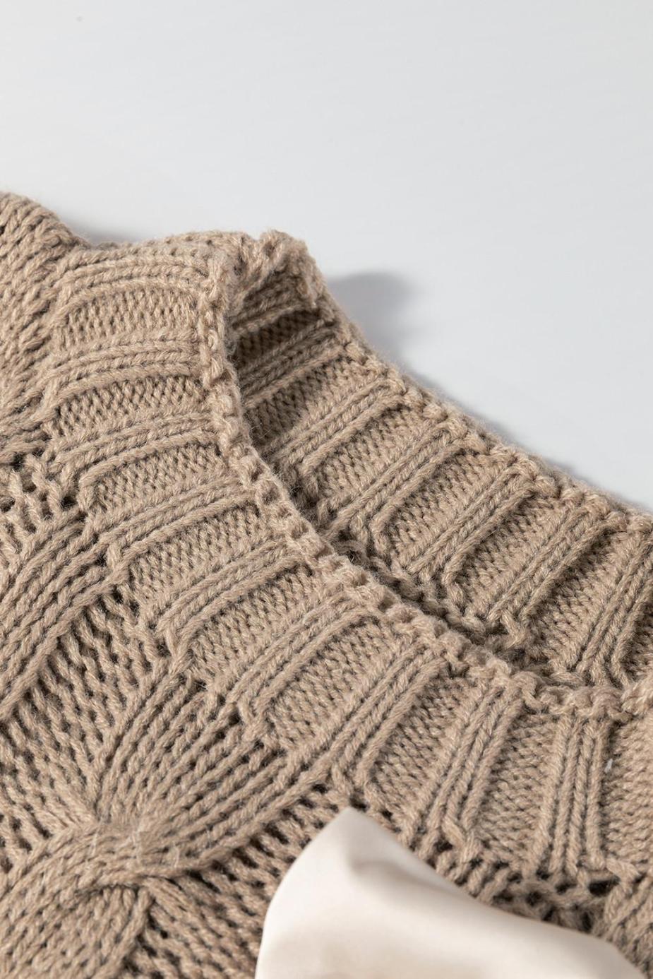 Knit Tops | Simply Taupe Satin Bowknot Cable Knit Top - Women