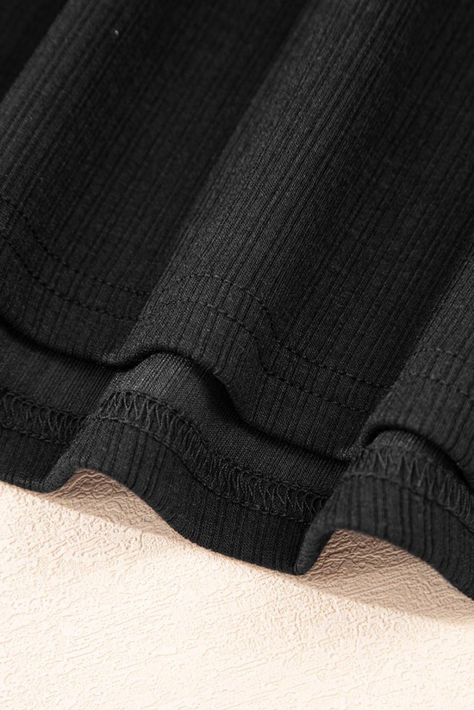 Long Sleeve Tops | Black Flower Applique Mesh Long Sleeve V Neck Top - Women