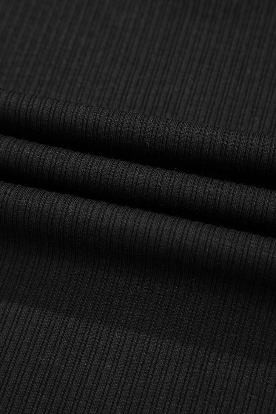 Long Sleeve Tops | Black Flower Applique Mesh Long Sleeve V Neck Top - Women