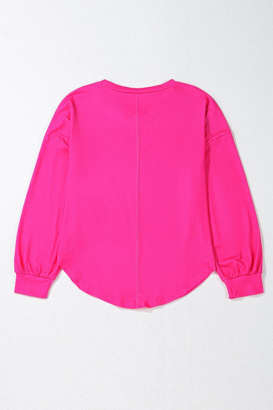 Long Sleeve Tops | Light Green Colorblock Drop Sleeve Round Neck Top - Women