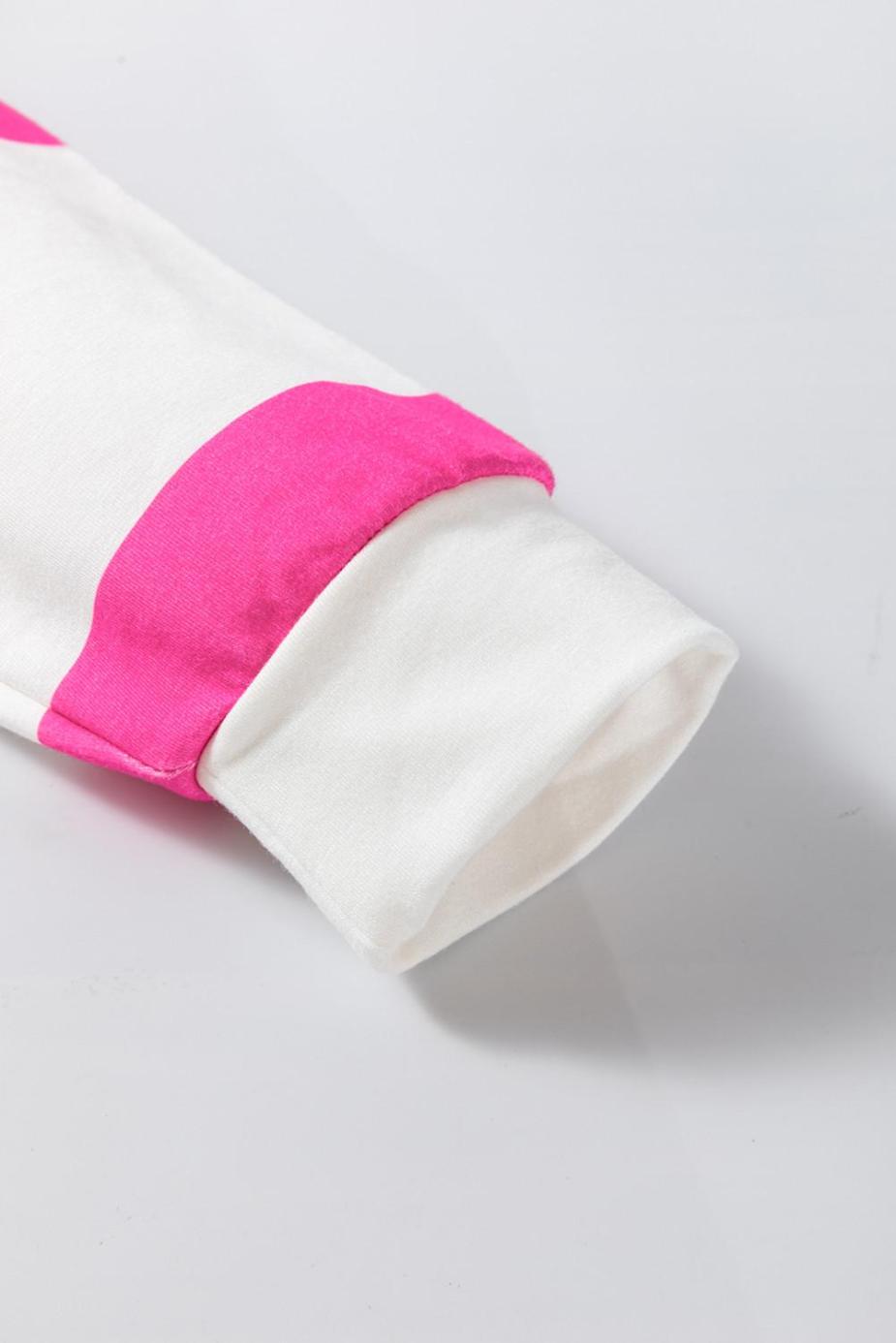 Long Sleeve Tops | Light Pink Colorblock Drop Sleeve Top - Women