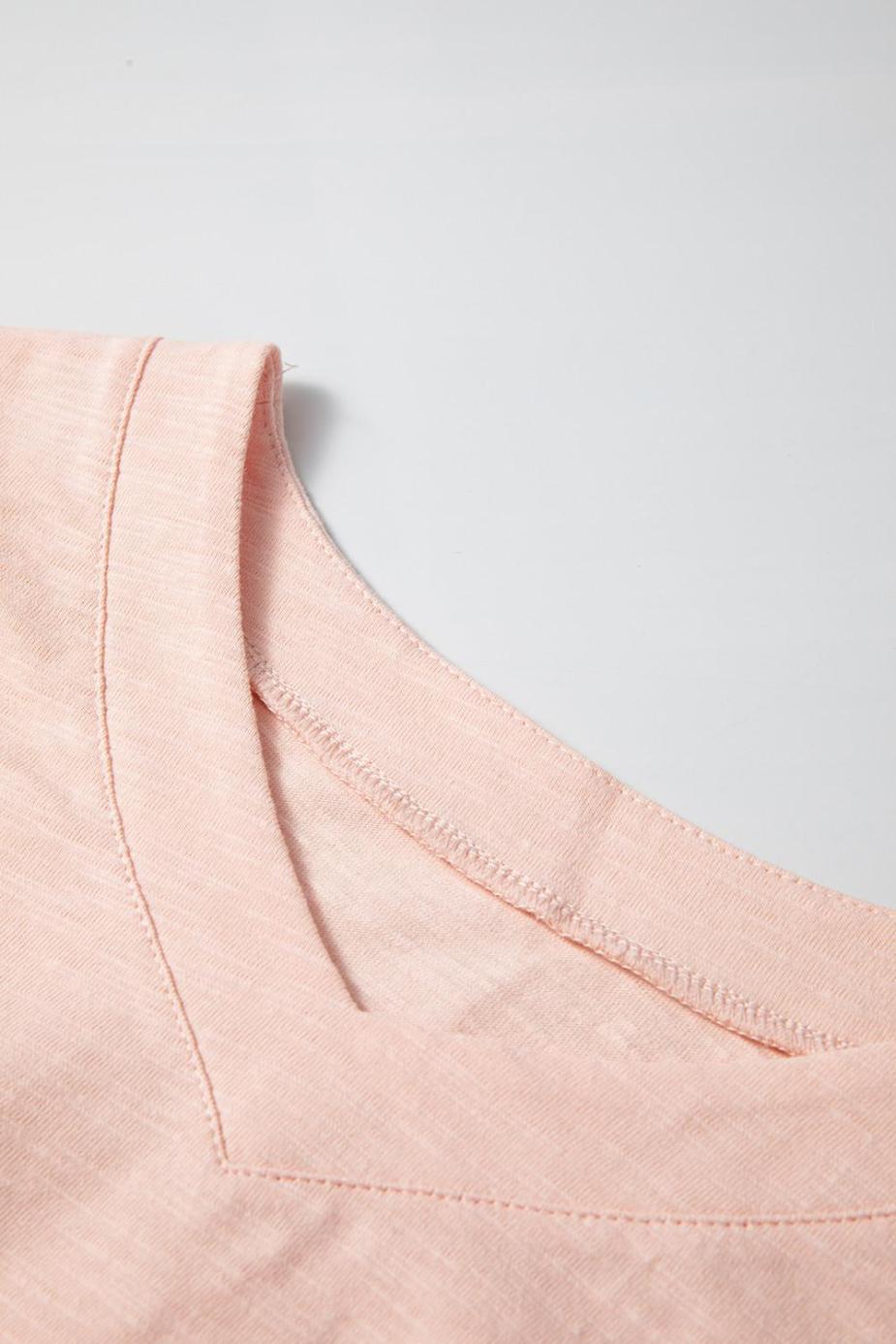 Long Sleeve Tops | Pink Patchwork 60S Flower V Neck Bracelet Sleeve Oversized Top - Women