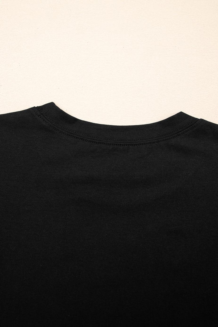 Sleeveless Tops | Black Ruffle Crew Neck Slim Fit Top - Women