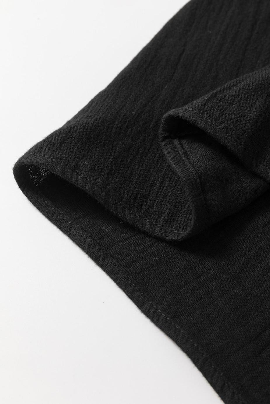 Sleeveless Tops | Black Ruffle Shoulder V Neck Sleeveless Top - Women