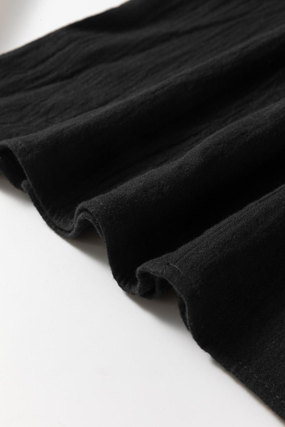 Sleeveless Tops | Black Ruffle Shoulder V Neck Sleeveless Top - Women