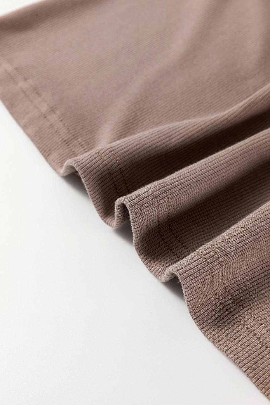 Sleeveless Tops | Smoke Gray Ribbed Knit Contrast Edge U Neck Slim Fit Tank Top - Women