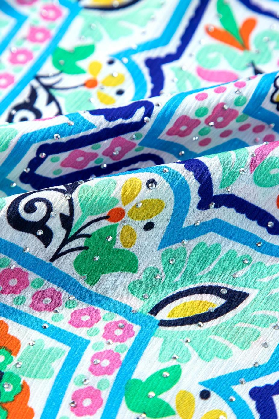 Sleeveless Tops | White Boho Floral Abstract Print Spaghetti Straps Cami Top - Women