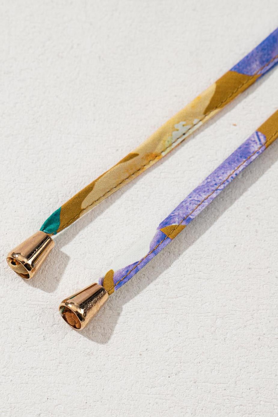 Sleeveless Tops | Yellow Floral Print Tie V Neck Ruffle Top - Women