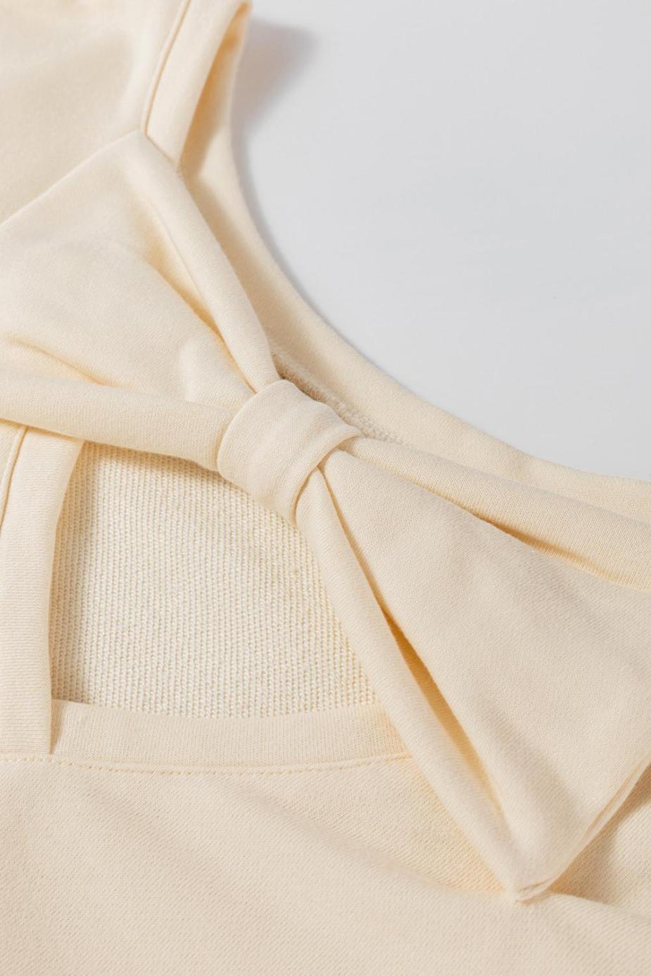 Sweatshirts & Hoodies | Apricot Bowknot Plain Round Neck Sweatshirt - Women
