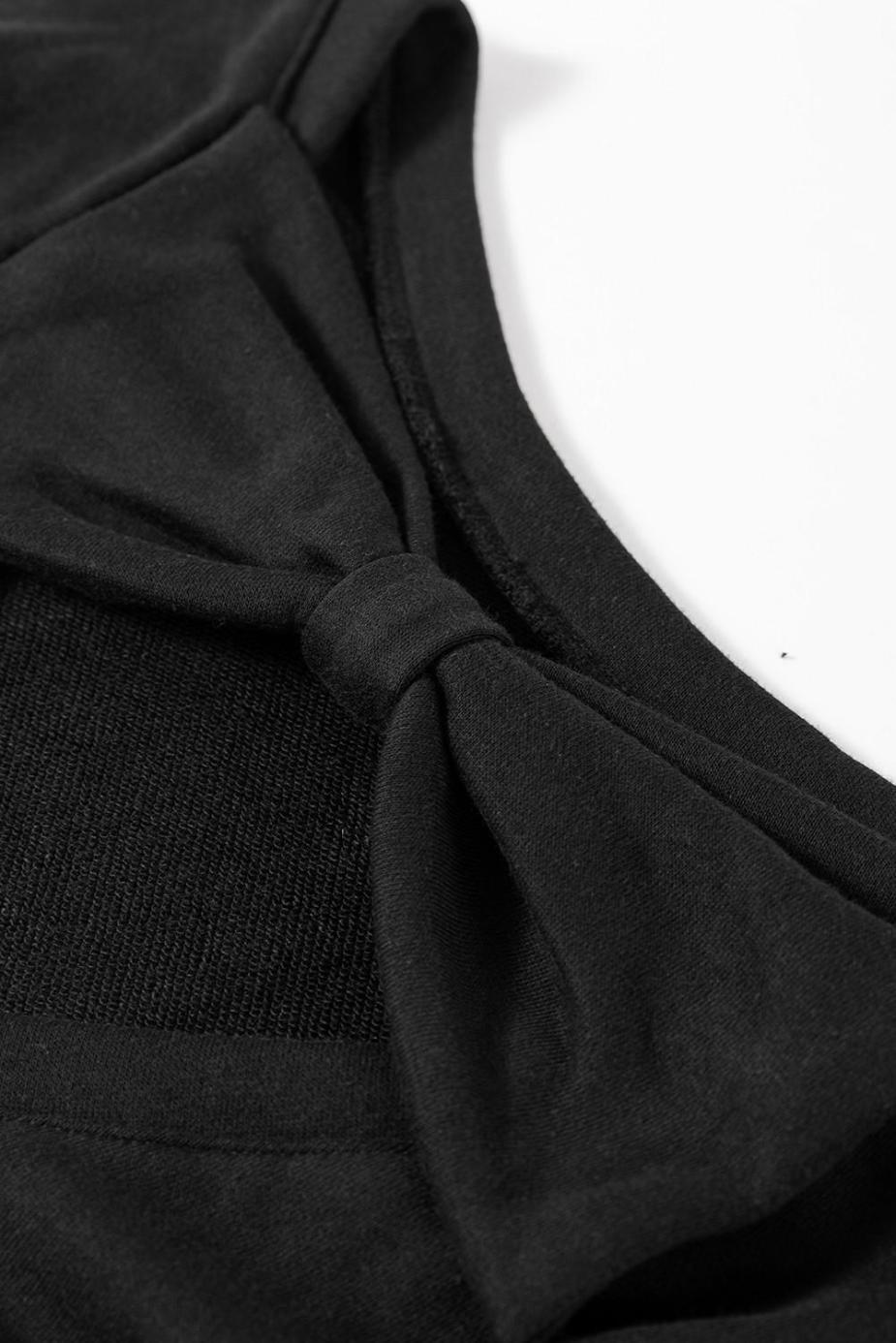 Sweatshirts & Hoodies | Black Bowknot Plain Round Neck Sweatshirt - Women