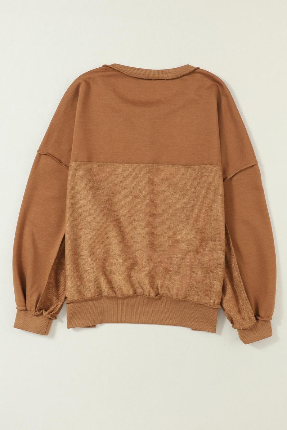 Sweatshirts & Hoodies | Chestnut Slouchy Drop Shoulder Henley Sweatshirt - Women
