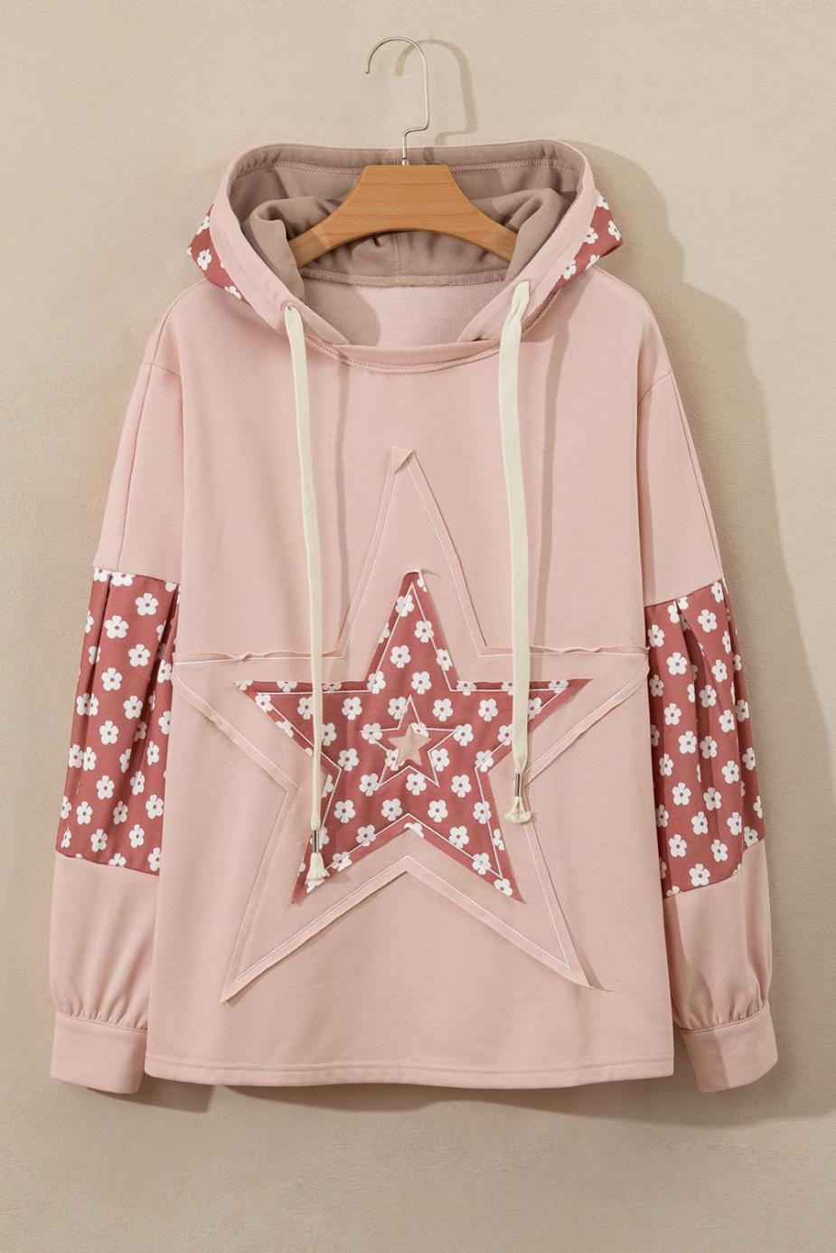 Sweatshirts & Hoodies | Delicacy Floral Patchwork Star Pattern Drawstring Hoodie - Women