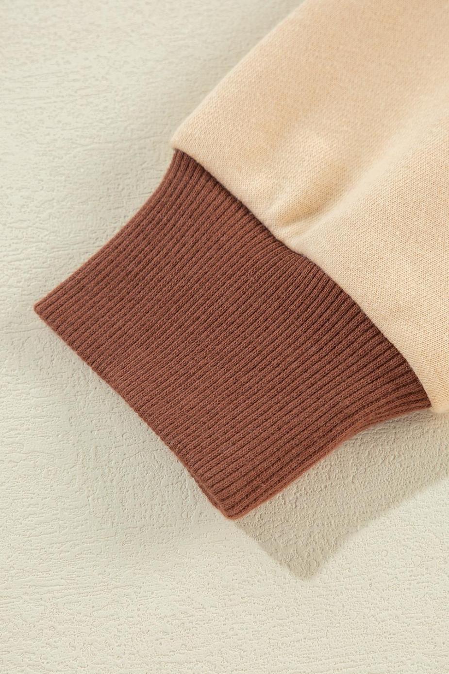 Sweatshirts & Hoodies | Light French Beige Striped Patchwork Collar Sweatshirt - Women