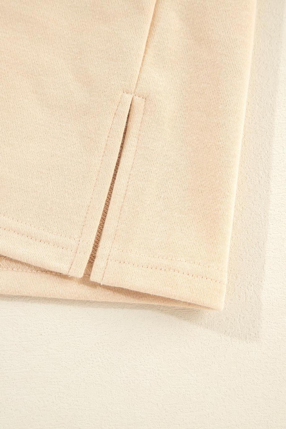 Sweatshirts & Hoodies | Light French Beige Striped Patchwork Collar Sweatshirt - Women