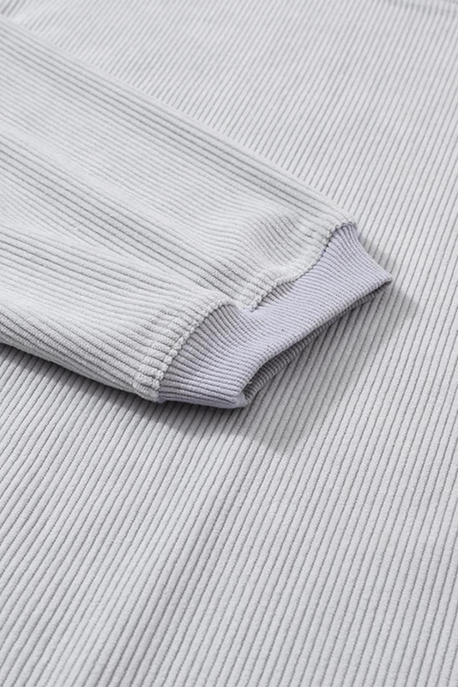 Sweatshirts & Hoodies | Light Grey Drop Shoulder Rib Knit Oversized Sweatshirt - Women