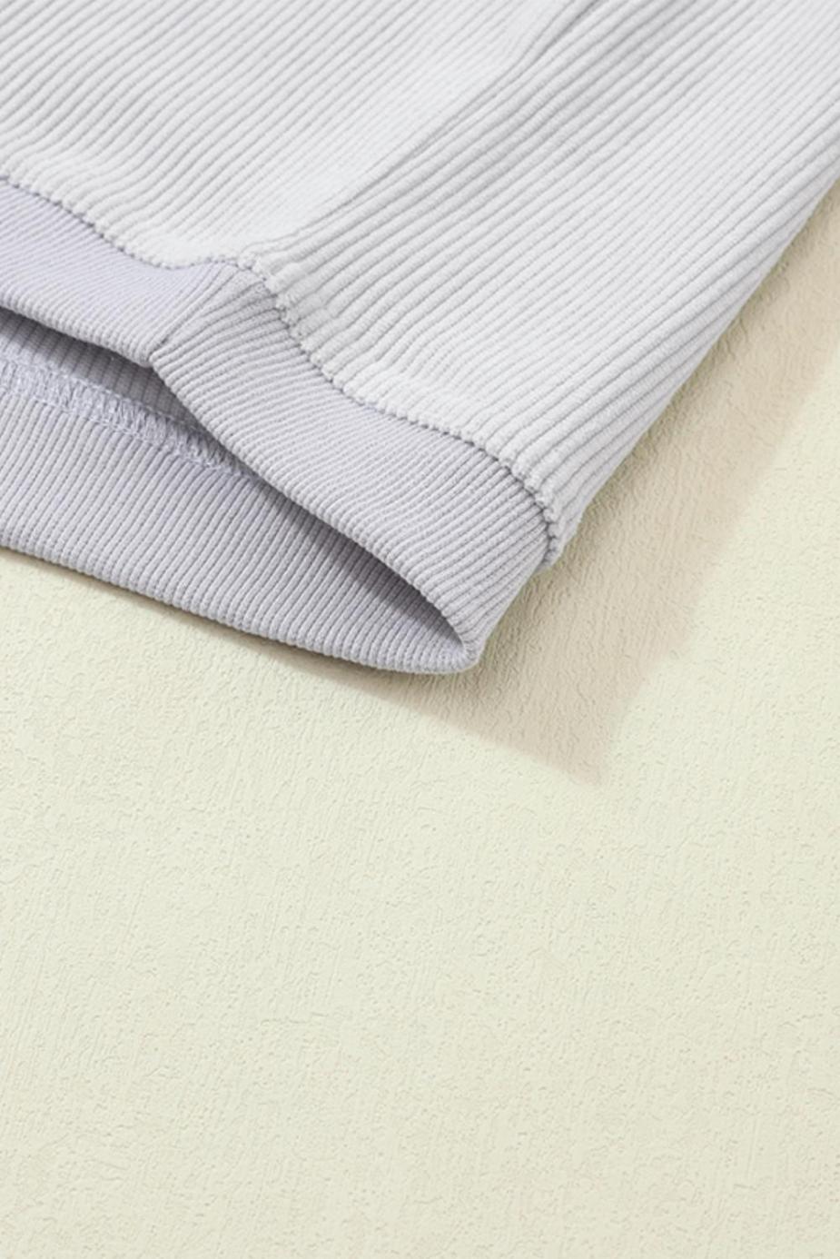 Sweatshirts & Hoodies | Light Grey Drop Shoulder Rib Knit Oversized Sweatshirt - Women