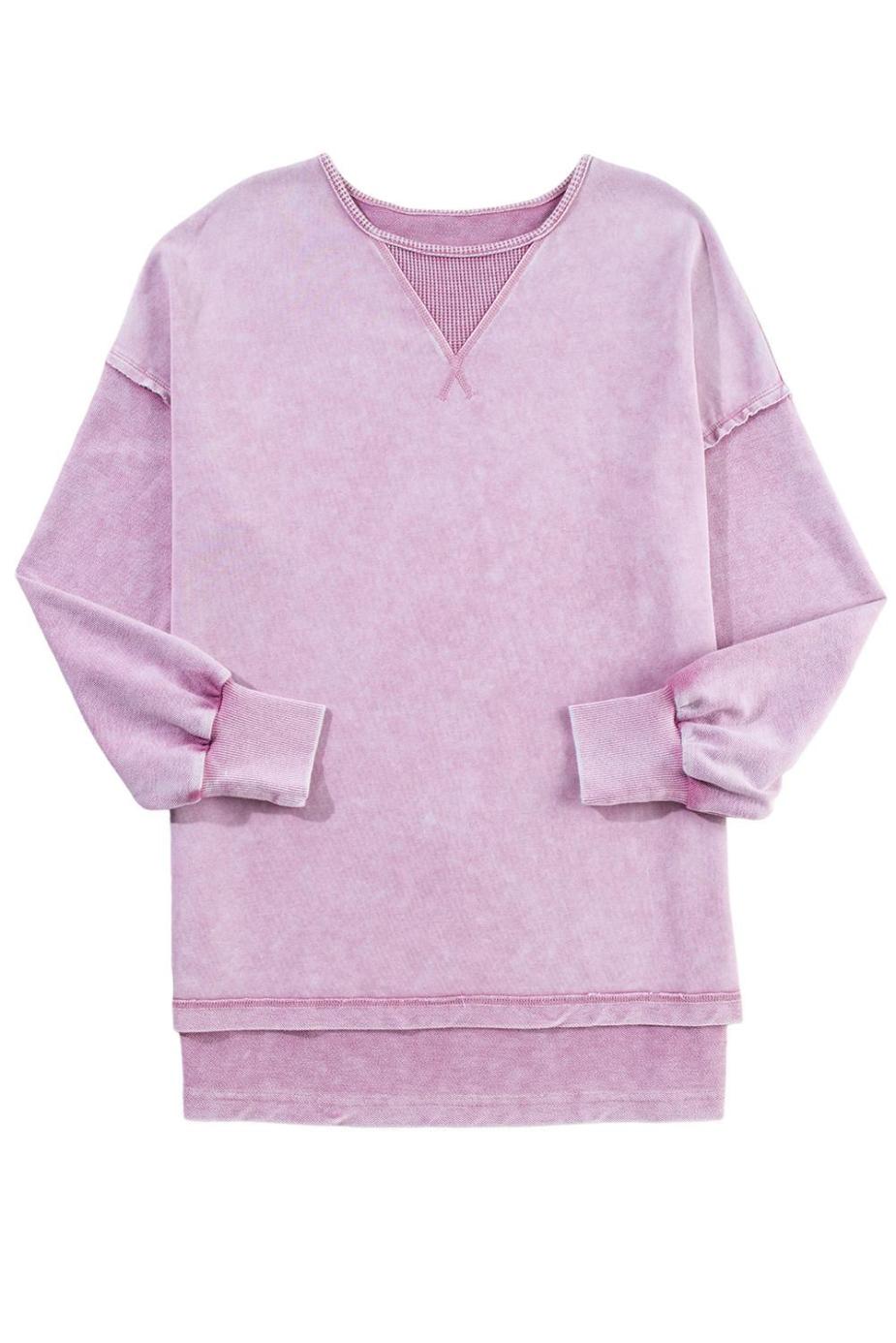 Sweatshirts & Hoodies | Orchid Petal Mineral Wash Drop Shoulder Oversized Sweatshirt - Women
