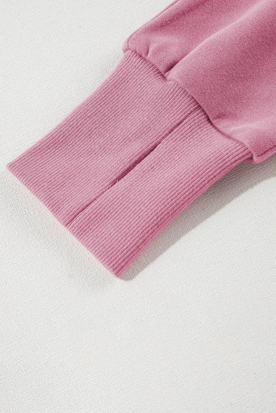 Sweatshirts & Hoodies | Phalaenopsis Zip Up Stand Collar Ribbed Thumbhole Sleeve Sweatshirt - Women