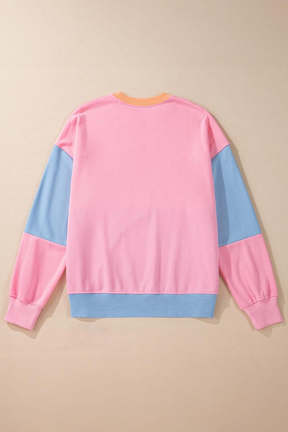 Sweatshirts & Hoodies | Sky Blue Colorblock Drop Shoulder Sweatshirt - Women