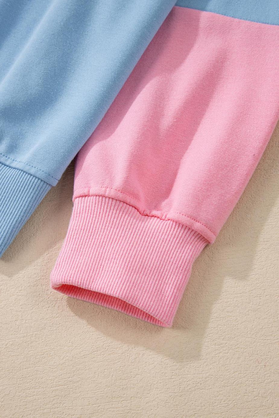 Sweatshirts & Hoodies | Sky Blue Colorblock Drop Shoulder Sweatshirt - Women