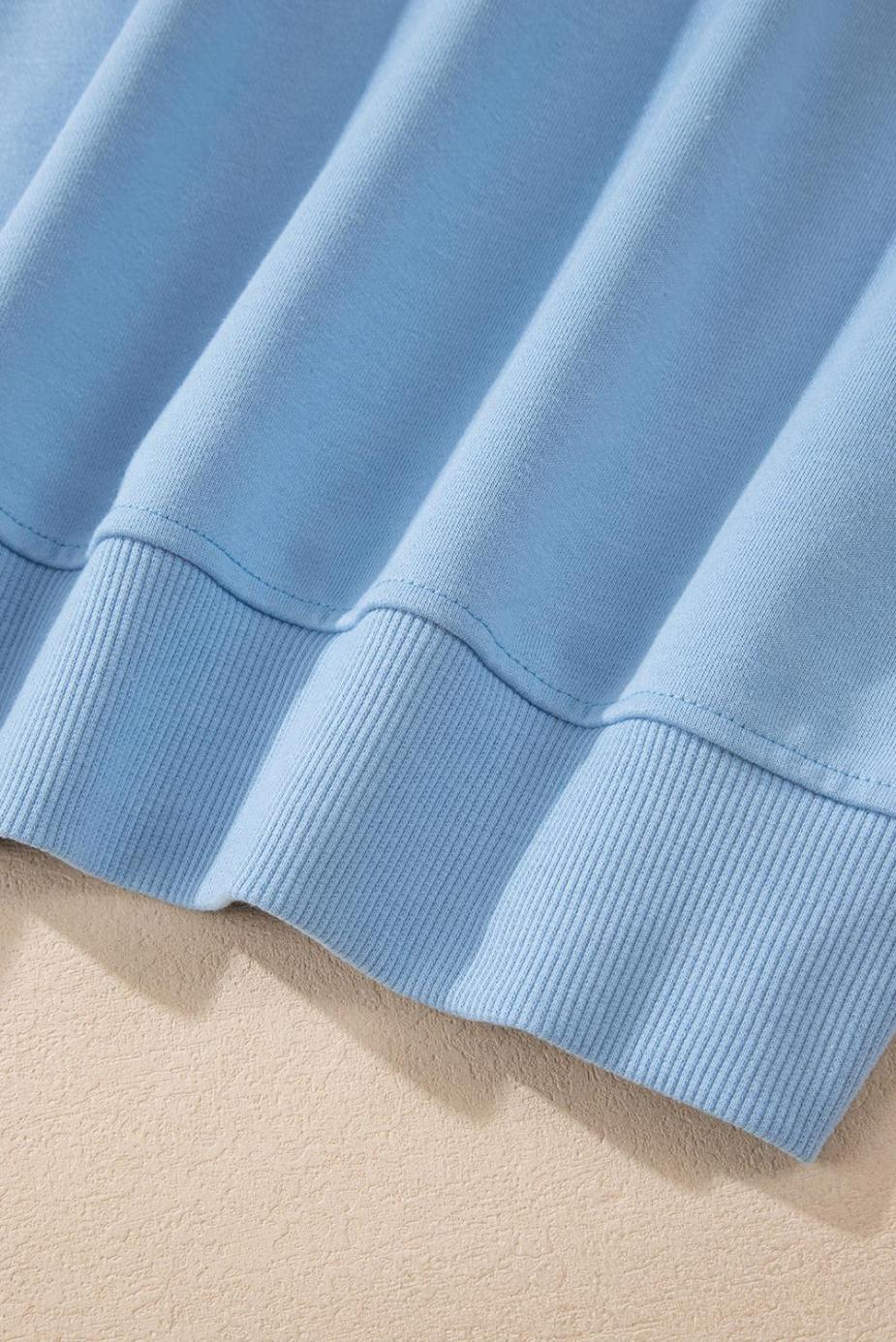 Sweatshirts & Hoodies | Sky Blue Colorblock Drop Shoulder Sweatshirt - Women