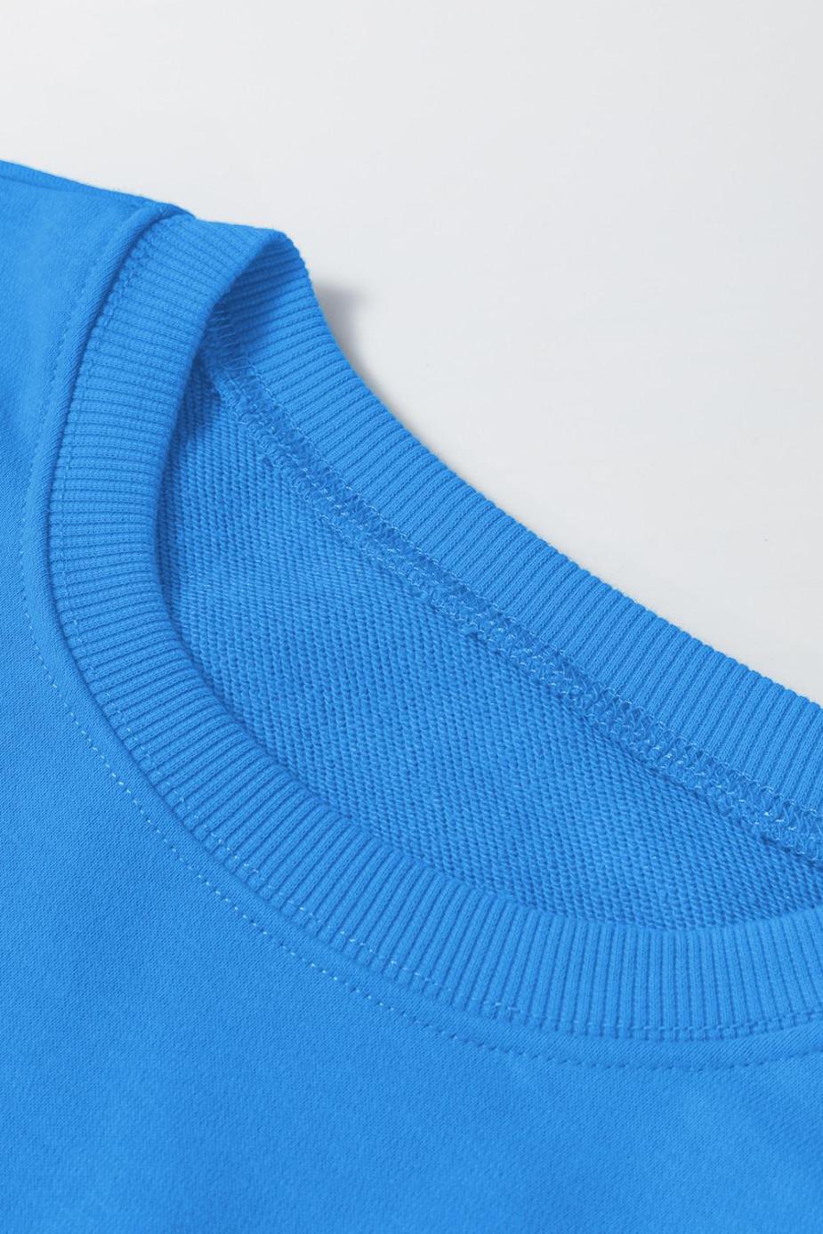 Sweatshirts & Hoodies | Sky Blue Plain Round Neck Loose Fit Sweatshirt - Women