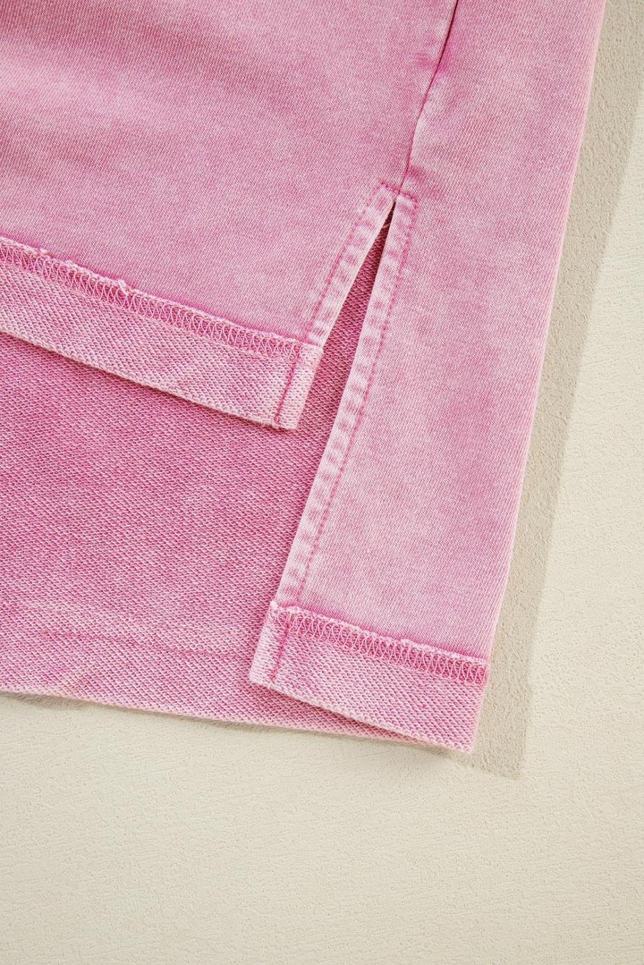 Sweatshirts & Hoodies | Strawberry Pink Mineral Wash Drop Shoulder Oversized Sweatshirt - Women