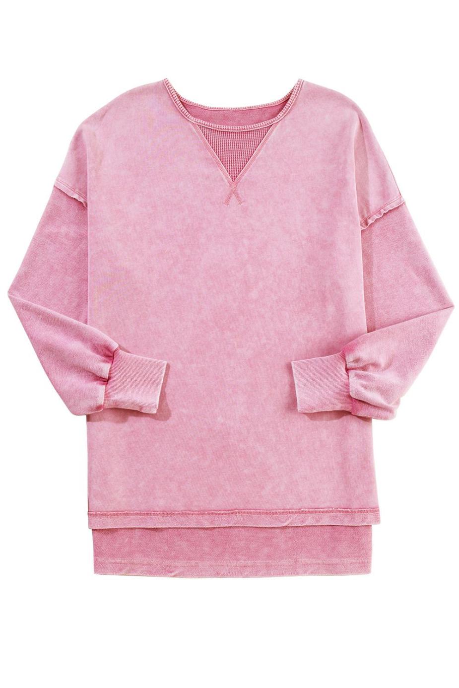 Sweatshirts & Hoodies | Strawberry Pink Mineral Wash Drop Shoulder Oversized Sweatshirt - Women