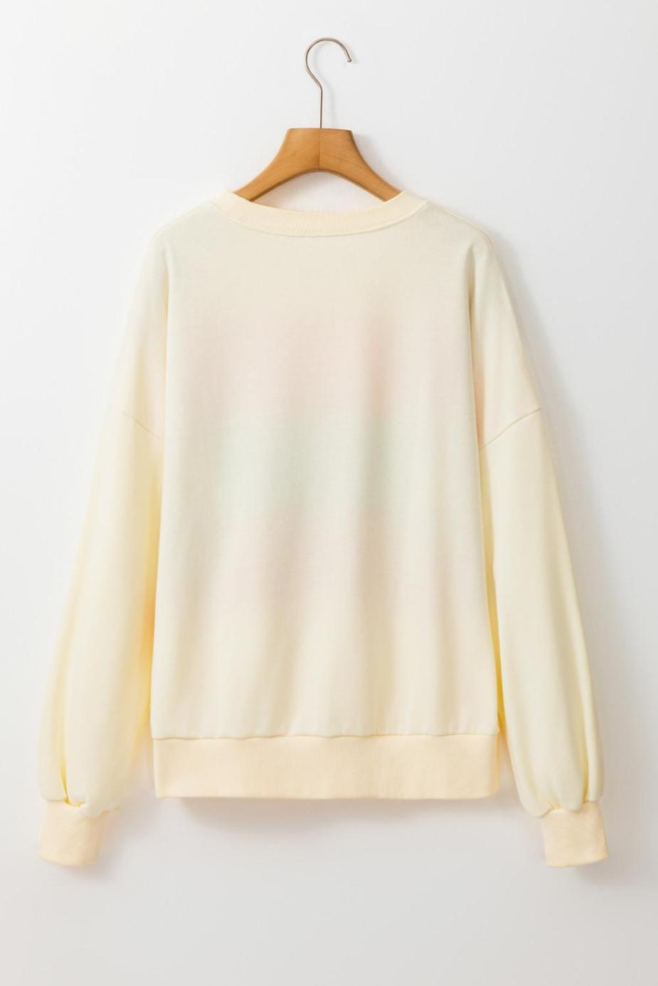 Sweatshirts & Hoodies | White Colorblock Patchwork Drop Sleeve Sweatshirt - Women