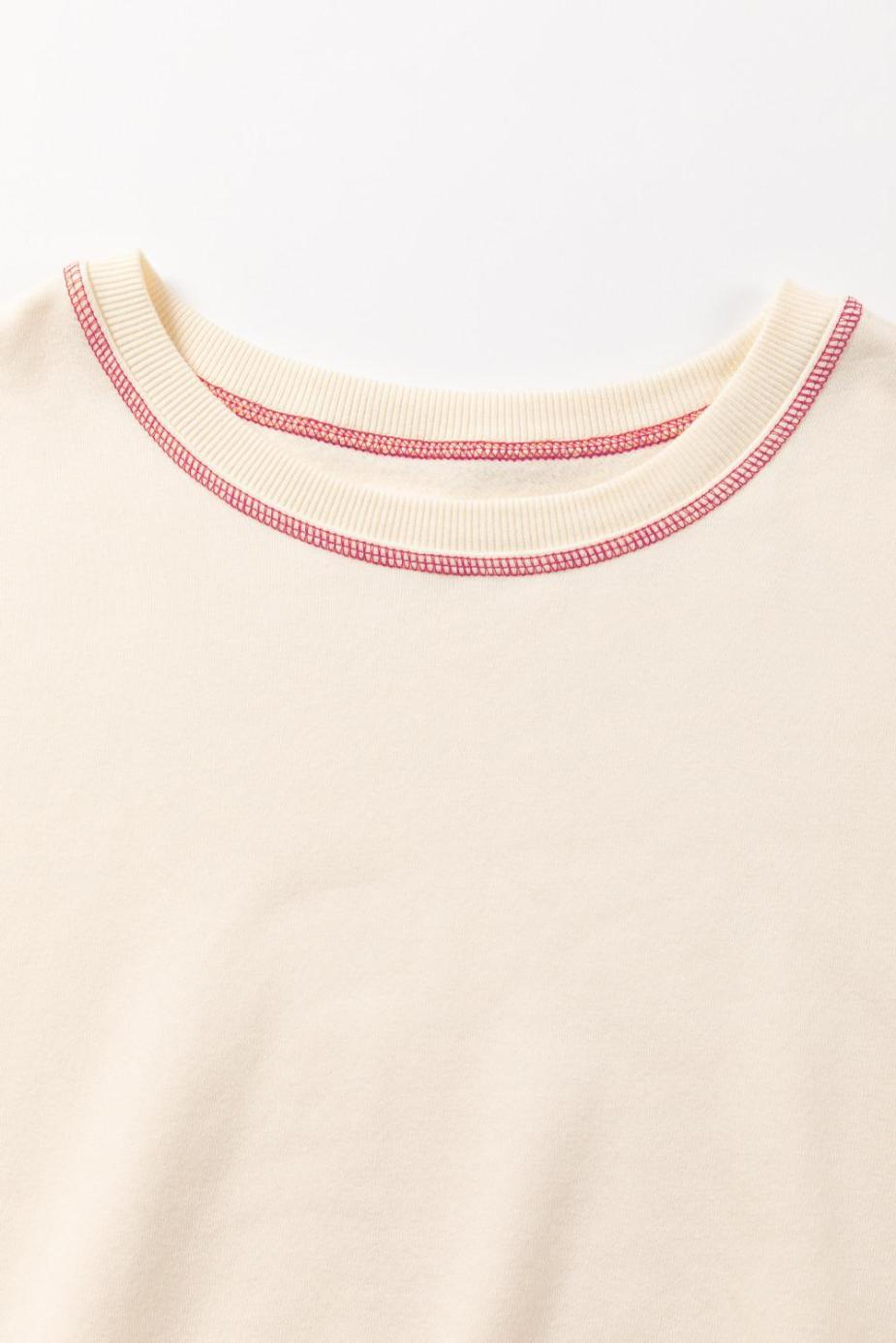 Sweatshirts & Hoodies | White Contrast Stitching Split Oversized Sweatshirt - Women