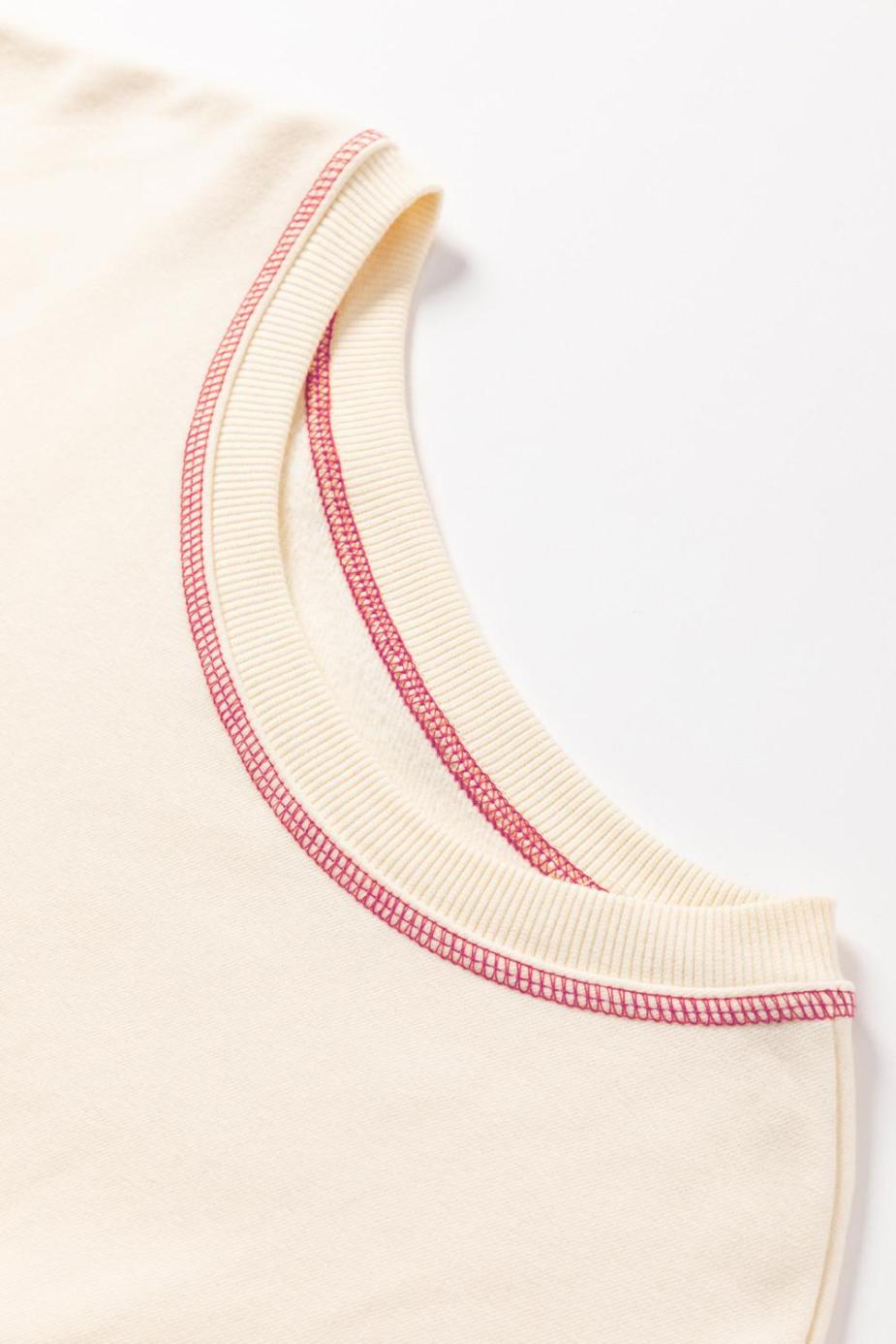 Sweatshirts & Hoodies | White Contrast Stitching Split Oversized Sweatshirt - Women