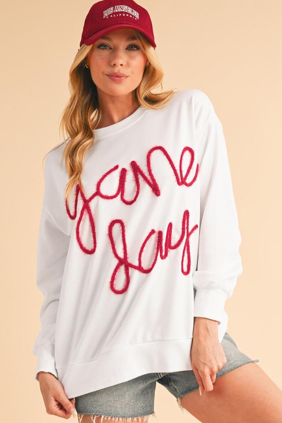 Sweatshirts & Hoodies | White Tinsel Game Day Drop Shoulder Sweatshirt - Women