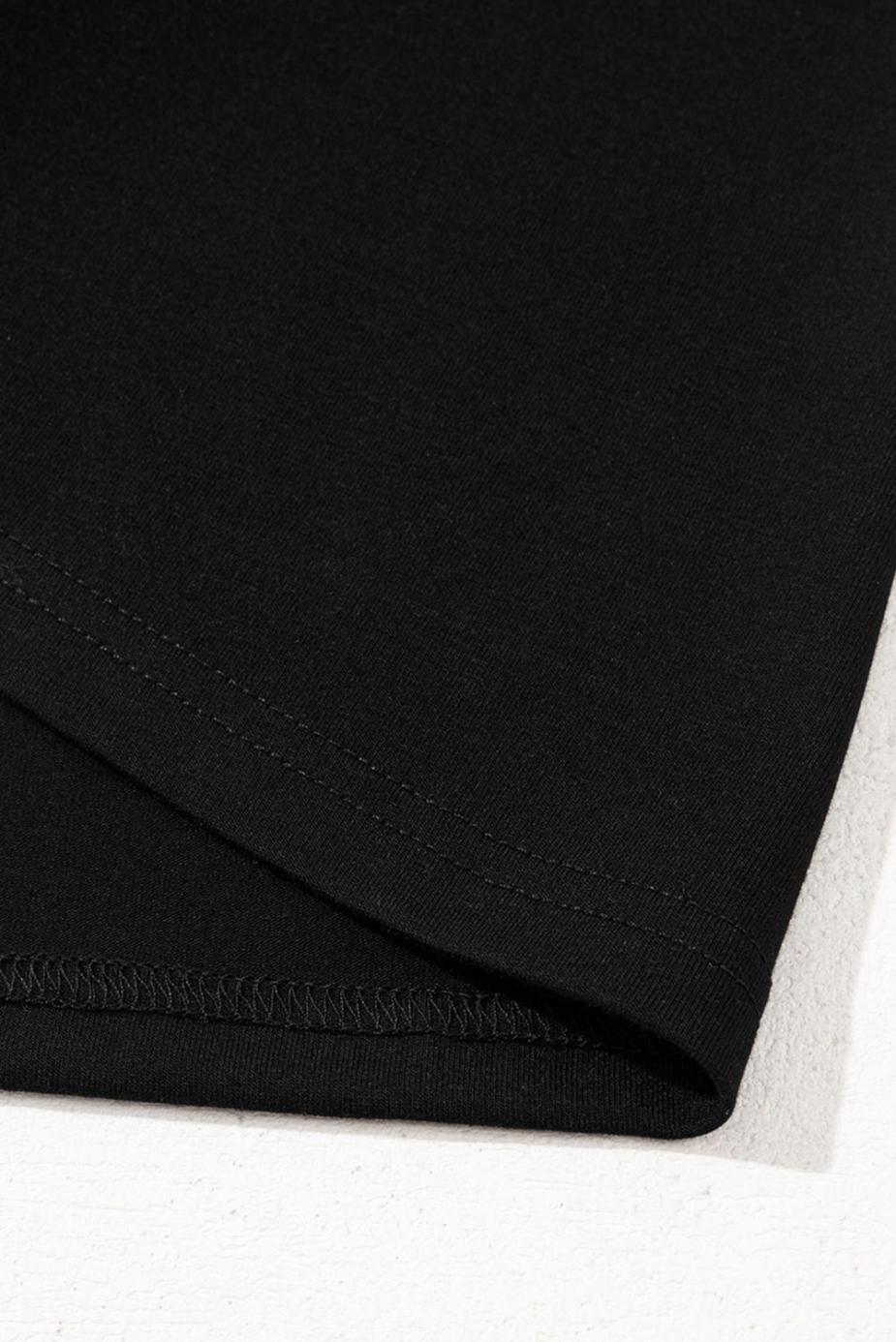 T Shirts | Black Crisscross V Neck Flutter Sleeve T Shirt - Women