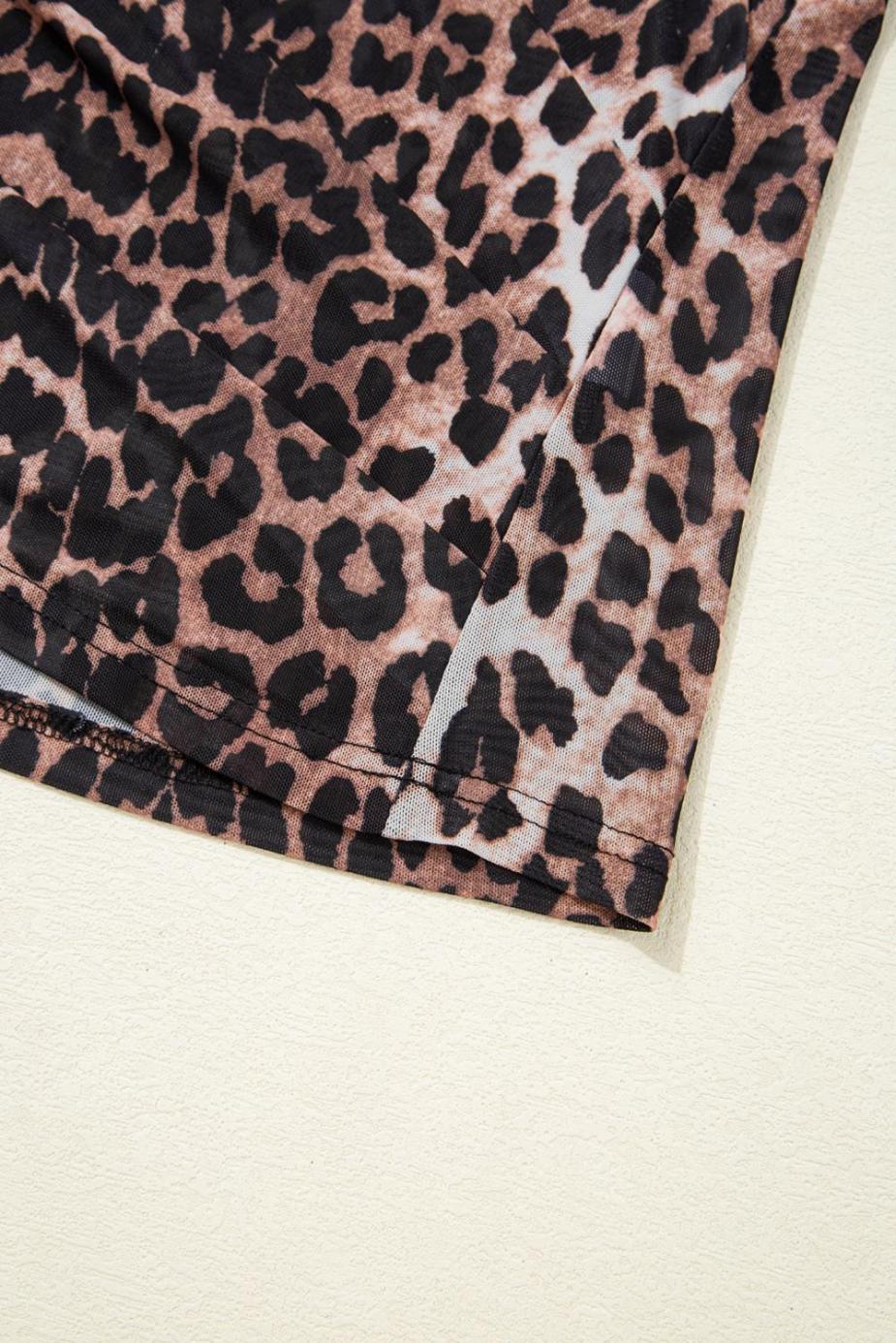 T Shirts | Black Leopard Wrapped V Neck Short Sleeve T Shirt - Women