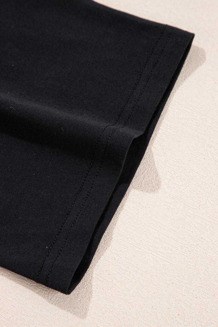 T Shirts | Black Paisley Print Crew Neck Loose Fit Graphic Tee - Women