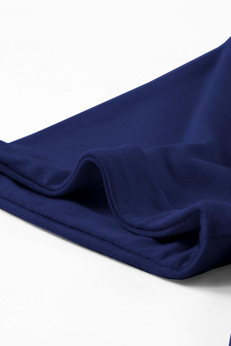 T Shirts | Blue Solid Color Basic Crew Neck Plain Tee - Women