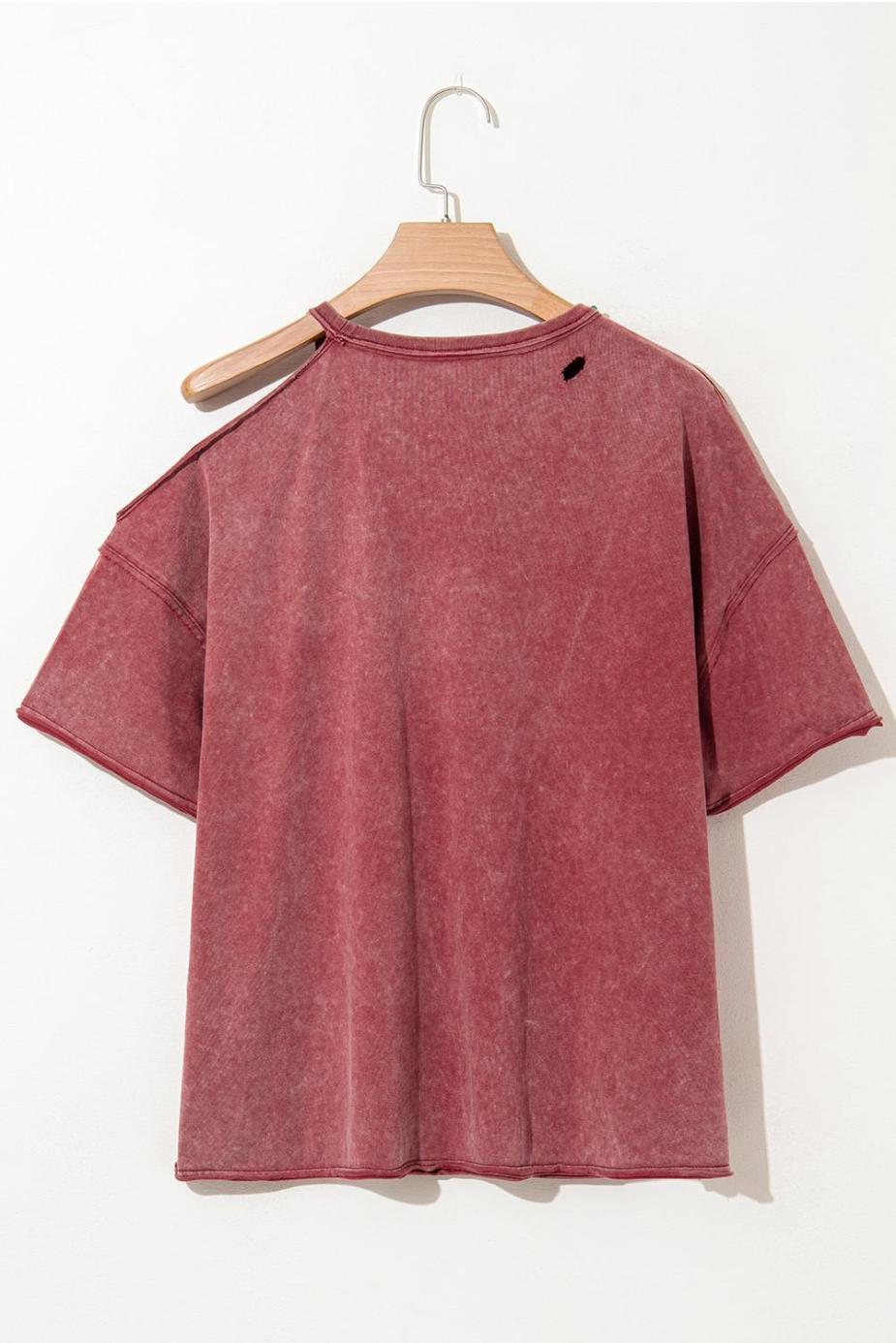 T Shirts | Clay One Shoulder Half Sleeve Oversized Tunic T Shirt - Women