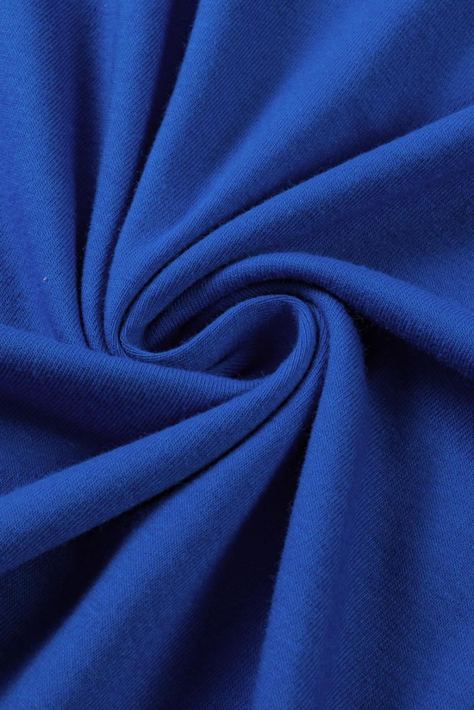 T Shirts | Dark Blue Solid Color Side Slit Tunic Top - Women