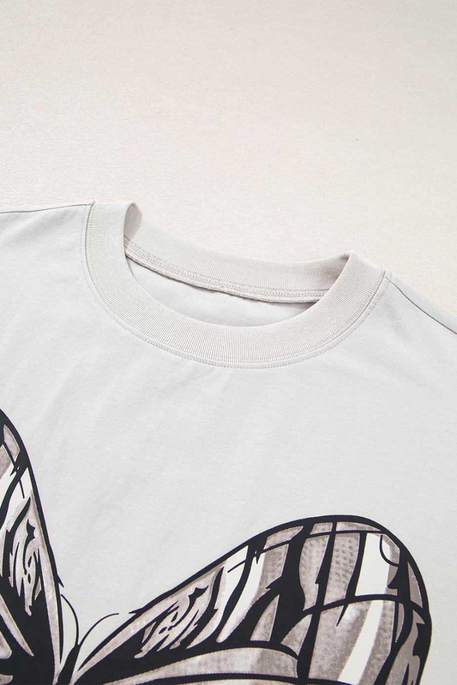 T Shirts | Laurel Green Big Bow Print Drop Shoulder Oversized Tee - Women