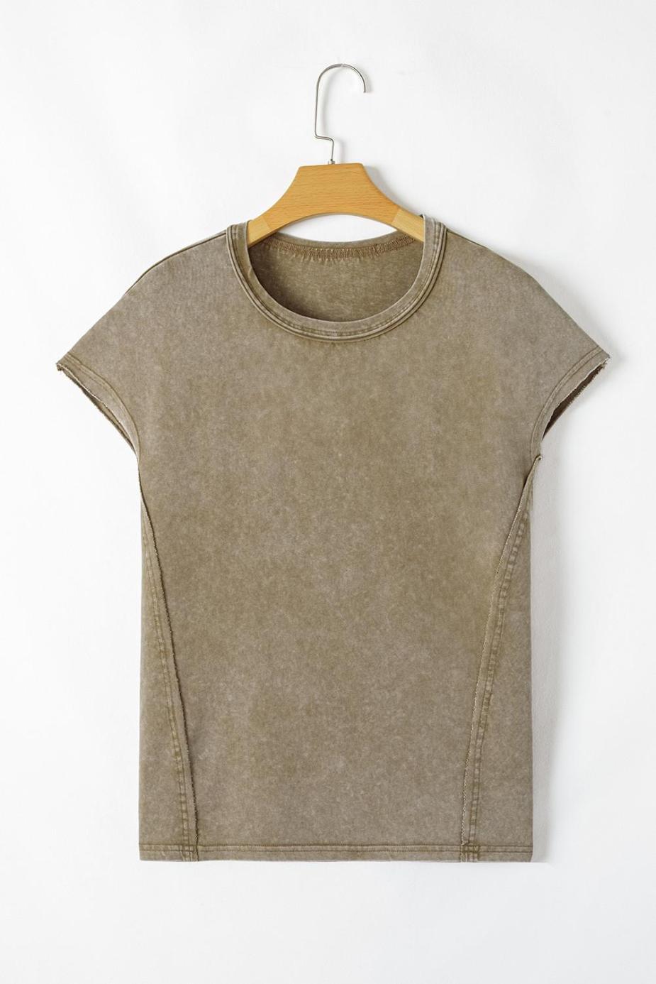 T Shirts | Sage Green Vintage Washed Dolman Sleeve Oversized T Shirt - Women
