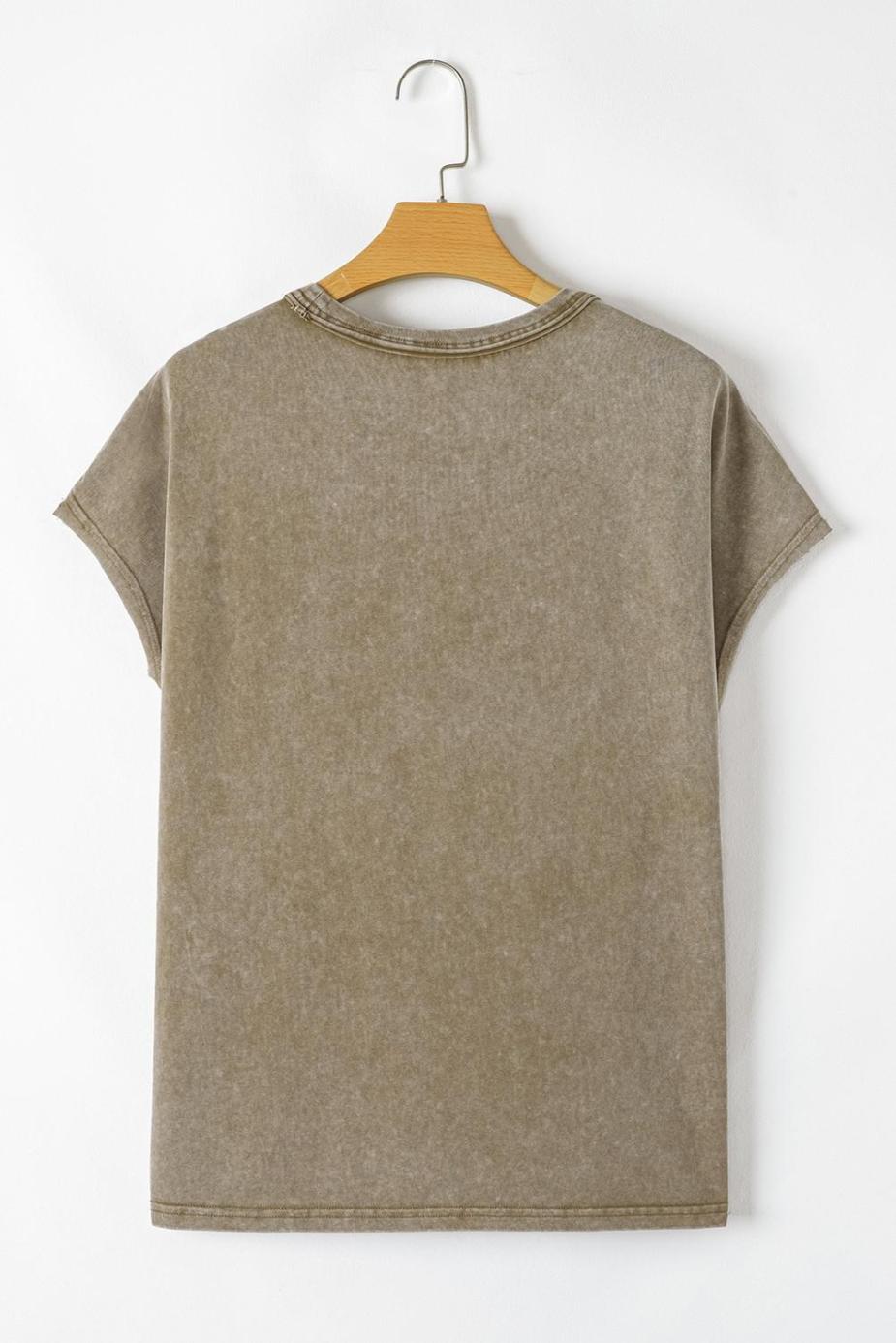 T Shirts | Sage Green Vintage Washed Dolman Sleeve Oversized T Shirt - Women