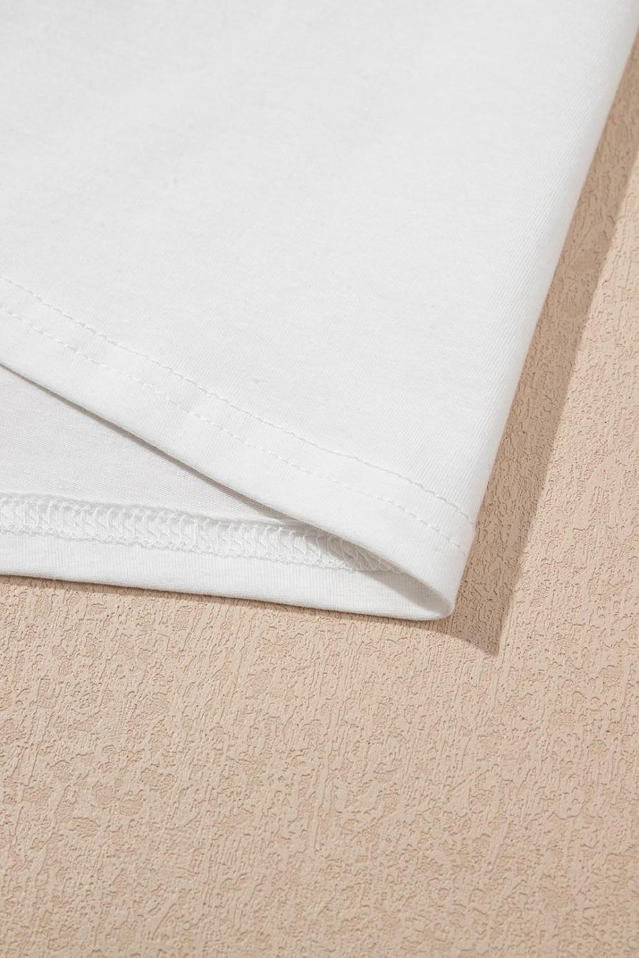 T Shirts | White Party In The Usa Letter Graphic T Shirt - Women