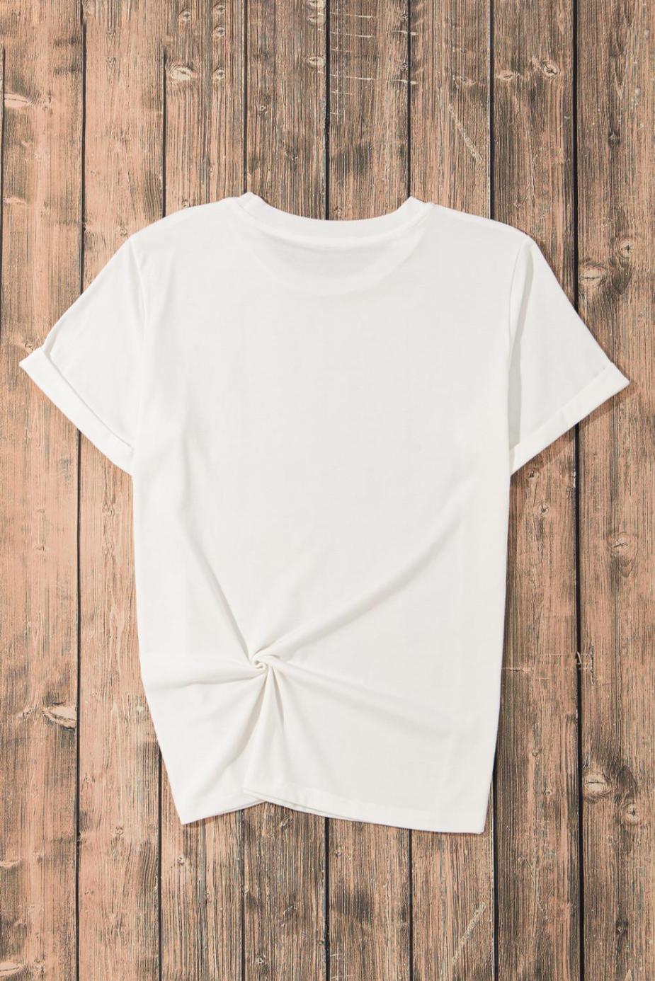 T Shirts | White Solid Color Basic Crew Neck Plain Tee - Women