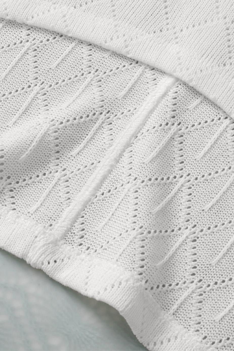 Knit Tops | White V Neck Side Slits Knitted Flowy Oversized Blouse - Women